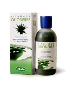 Derbe Mycí olej na podrážděnou pokožku a chemicky ošetřené vlasy , Olioderbe ricino e aloe 200 ml