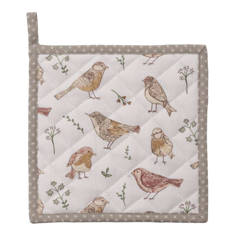 Clayre & Eef Podložka pod hrnec Singing Birds 20 x 20 cm