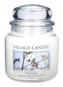 VILLAGE CANDLE VONNÁ SVÍČKA VE SKLE, ČISTÉ PRÁDLO - PURE LINEN, 16OZ