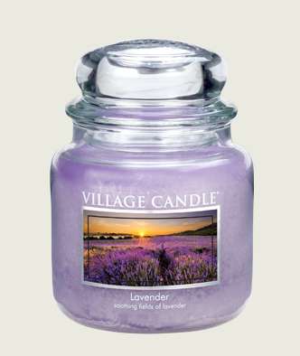 VILLAGE CANDLE VONNÁ SVÍČKA VE SKLE, LEVANDULE - LAVANDER, 16OZ