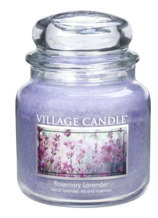 VILLAGE CANDLE VONNÁ SVÍČKA VE SKLE, ROZMARÝN A LEVANDULE - ROSEMARY LAVENDER, 16OZ