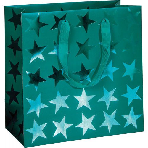 Dárková taška Gleam Star petrol střední 27 x 13 x 27 cm Stewo