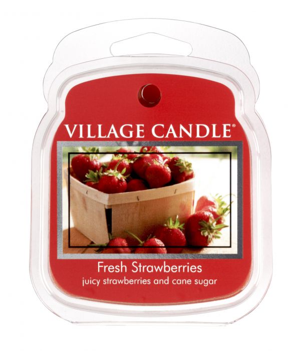 VILLAGE CANDLE VOSK, ČERSTVÉ JAHODY - FRESH STRAWBERRIES 62G