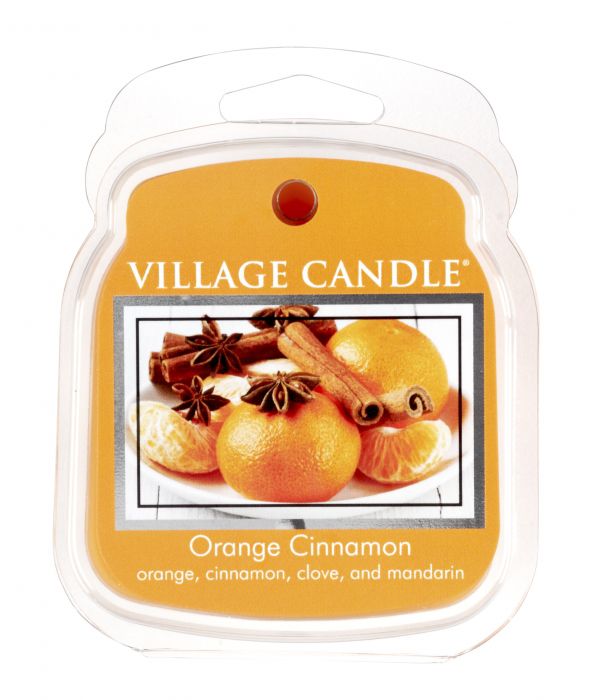 VILLAGE CANDLE VOSK, POMERANČ A SKOŘICE - ORANGE CINNAMON 62G