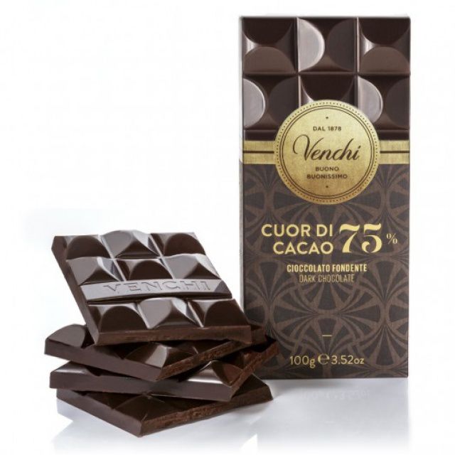 Venchi hořká čokoláda Cuor di Cacao 75% 100g