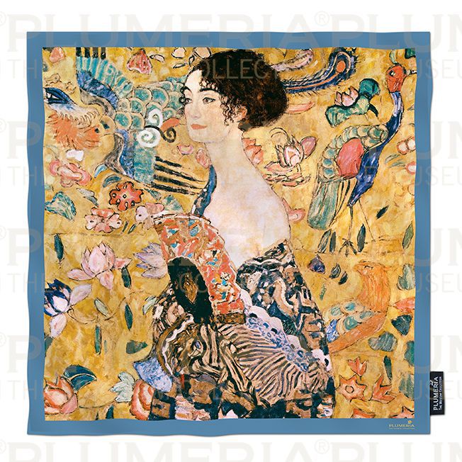 Plumeria Hedvábný šátek Women with Fan Gustav Klimt