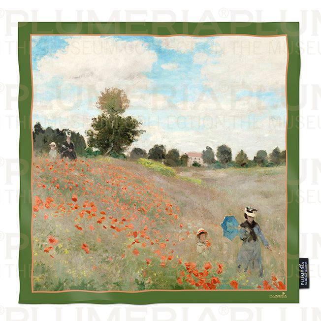 Plumeria Hedvábný šátek Poppies near Argenteuil Claude Monet