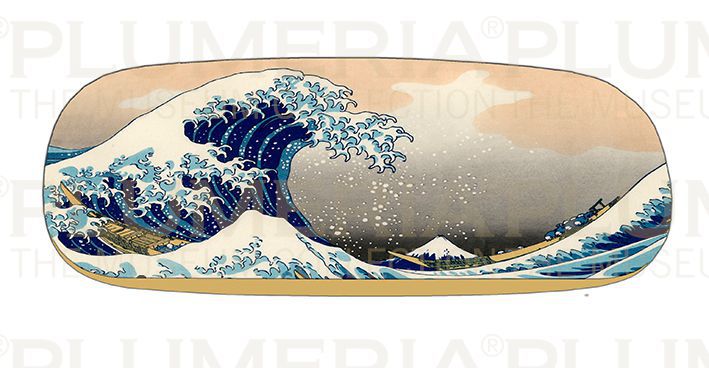 Plumeria Pouzdro na brýle s utěrkou The Great Wave of Kanagawa Katsushika Hokusai