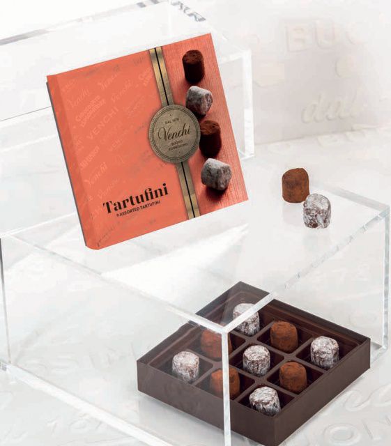 Venchi výběr bezlepkových čokoládových pralinek Truffle, box 90g
