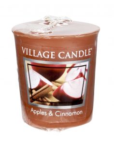 VILLAGE CANDLE VOTIVNÍ SVÍČKA, JABLKO A SKOŘICE - APPLE CINNAMON 2OZ