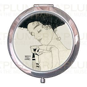 Plumeria Kosmetické zrcátko Stationary Girl in a checked Cloth Egon Schiele