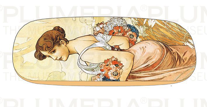 Plumeria Pouzdro na brýle s utěrkou Four Seasons: Summer Alfons Mucha