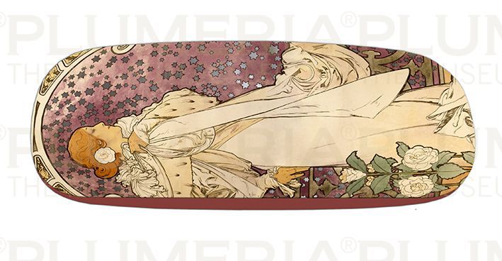 Plumeria Pouzdro na brýle s utěrkou La Dame Aux Camelias Alfons Mucha