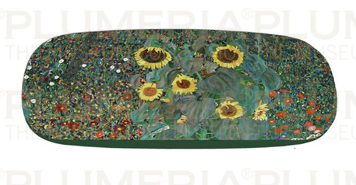 Plumeria Pouzdro na brýle s utěrkou Garden with Sunflowers - Zahrada Gustav Klimt