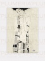 Reprodukce obrazu Stationary Girl in a checked Cloth Egon Schiele