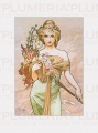 Reprodukce obrazu The Seasons: Spring Alfons Mucha