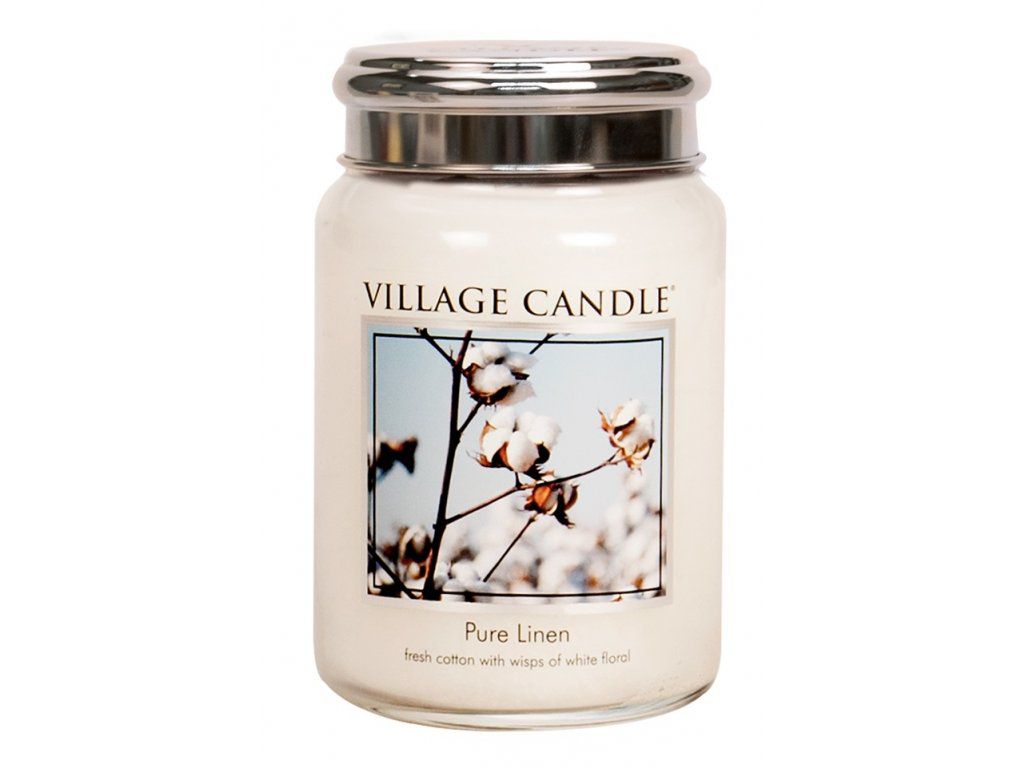 VILLAGE CANDLE VONNÁ SVÍČKA VE SKLE, ČISTÉ PRÁDLO - PURE LINEN, 26OZ