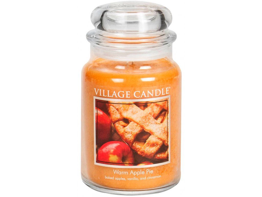 VILLAGE CANDLE VONNÁ SVÍČKA VE SKLE, JABLEČNÝ KOLÁČ - WARM APPLE PIE, 26OZ