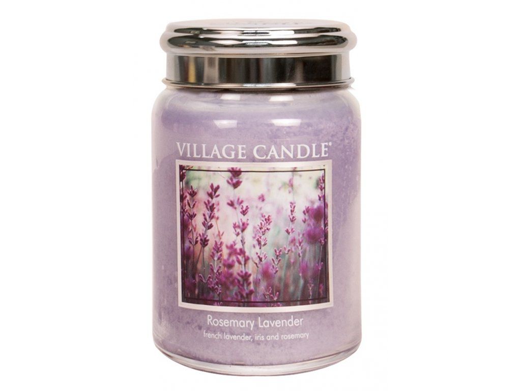 VILLAGE CANDLE VONNÁ SVÍČKA VE SKLE, ROZMARÝN A LEVANDULE - ROSEMARY LAVENDER, 26OZ