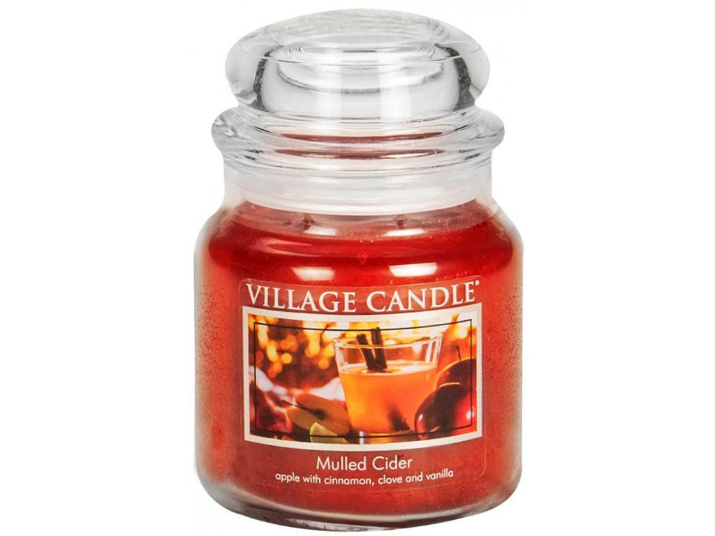 VILLAGE CANDLE Vonná svíčka Svařený jablečný mošt, 16OZ, 16OZ