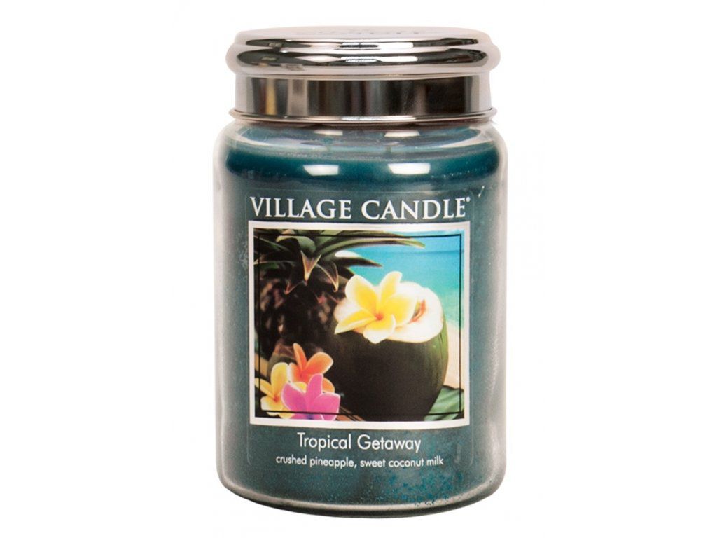 VILLAGE CANDLE VONNÁ SVÍČKA VE SKLE, VÍKEND V TROPECH - TROPICAL GETAWAY, 26OZ