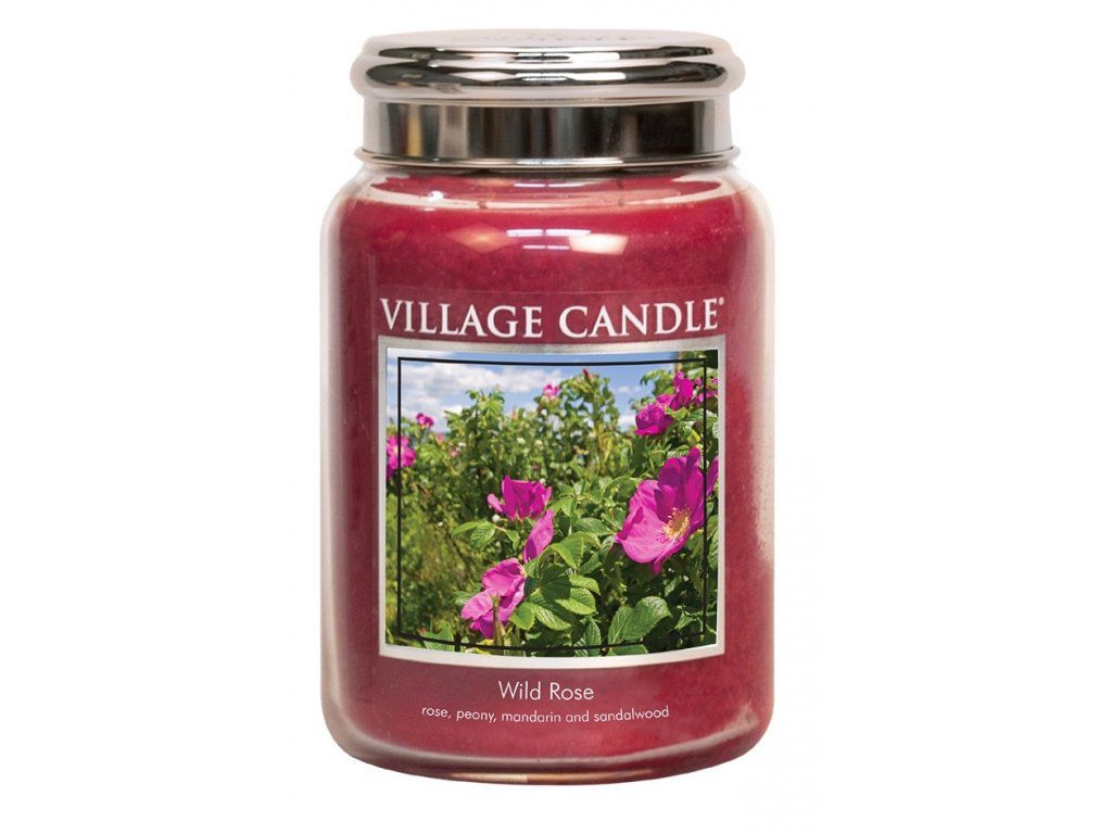 VONNÁ SVÍČKA VE SKLE, Divoká růže - WILD ROSE, 602g VILLAGE CANDLE