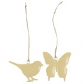 IB Laursen Kovová ozdoba Bird/Butterfly Wheat Straw - motýl