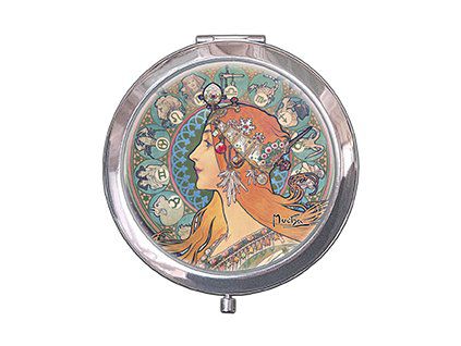 Plumeria Kosmetické zrcátko Zodiac Alfons Mucha