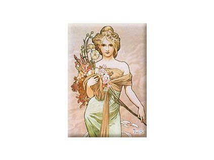 Plumeria Magnet Mucha Jaro 80x55mm