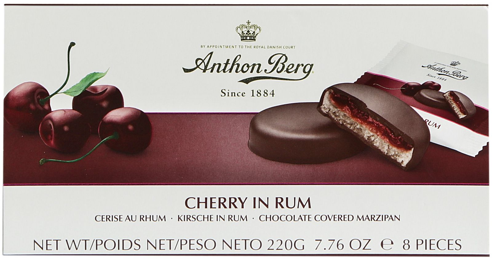 Anthon Berg - marcipán v čokoládě - višně v rumu 220g