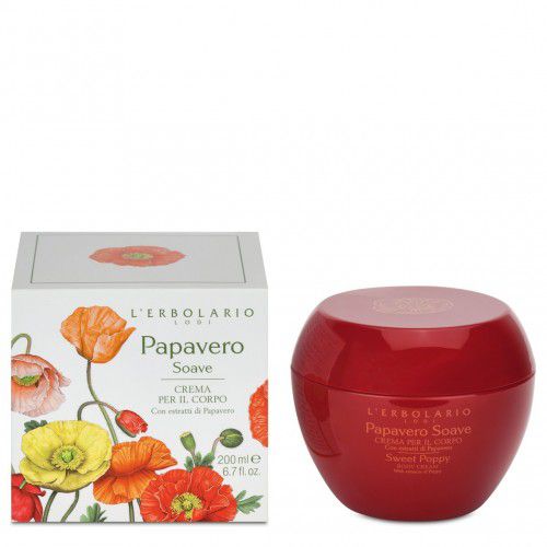 L´ERBOLARIO Papavero Soave - Vlčí mák tělový krém 200 ml