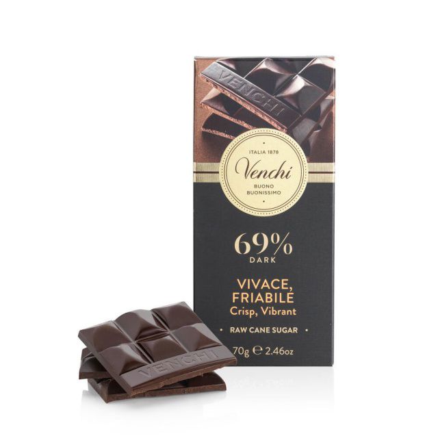 Venchi Čokoláda hořká 69% s křupínky 70g