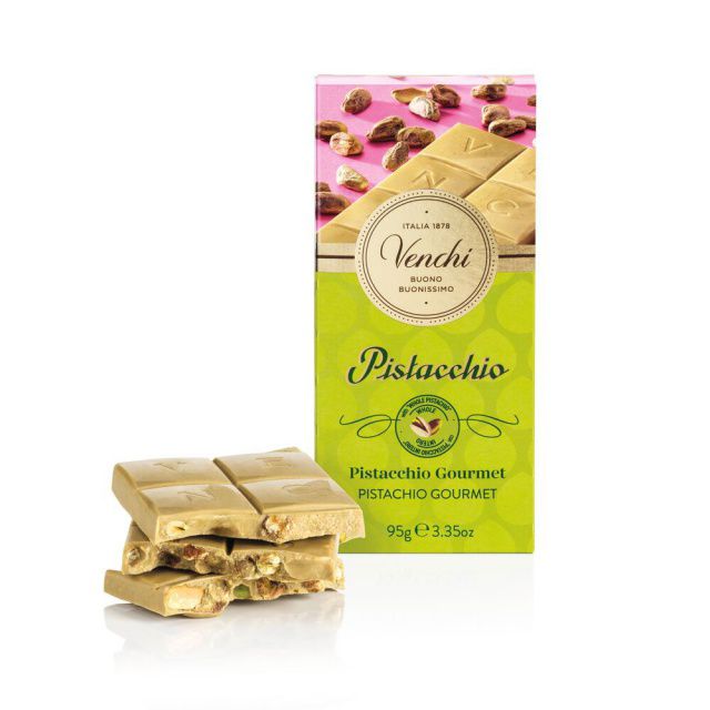 Venchi čokoláda pistachio s jemně solenými pistáciemi 95 g