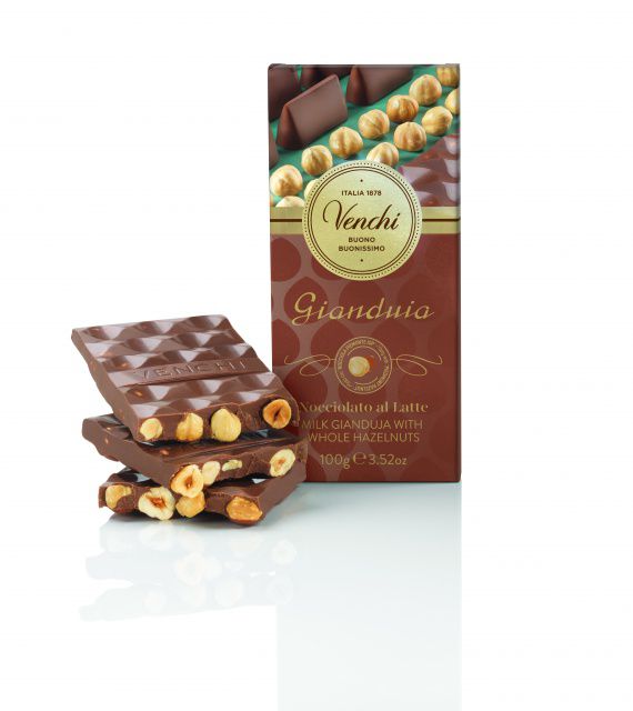 Venchi mléčná Gianduja s celými lískovými oříšky 100 g