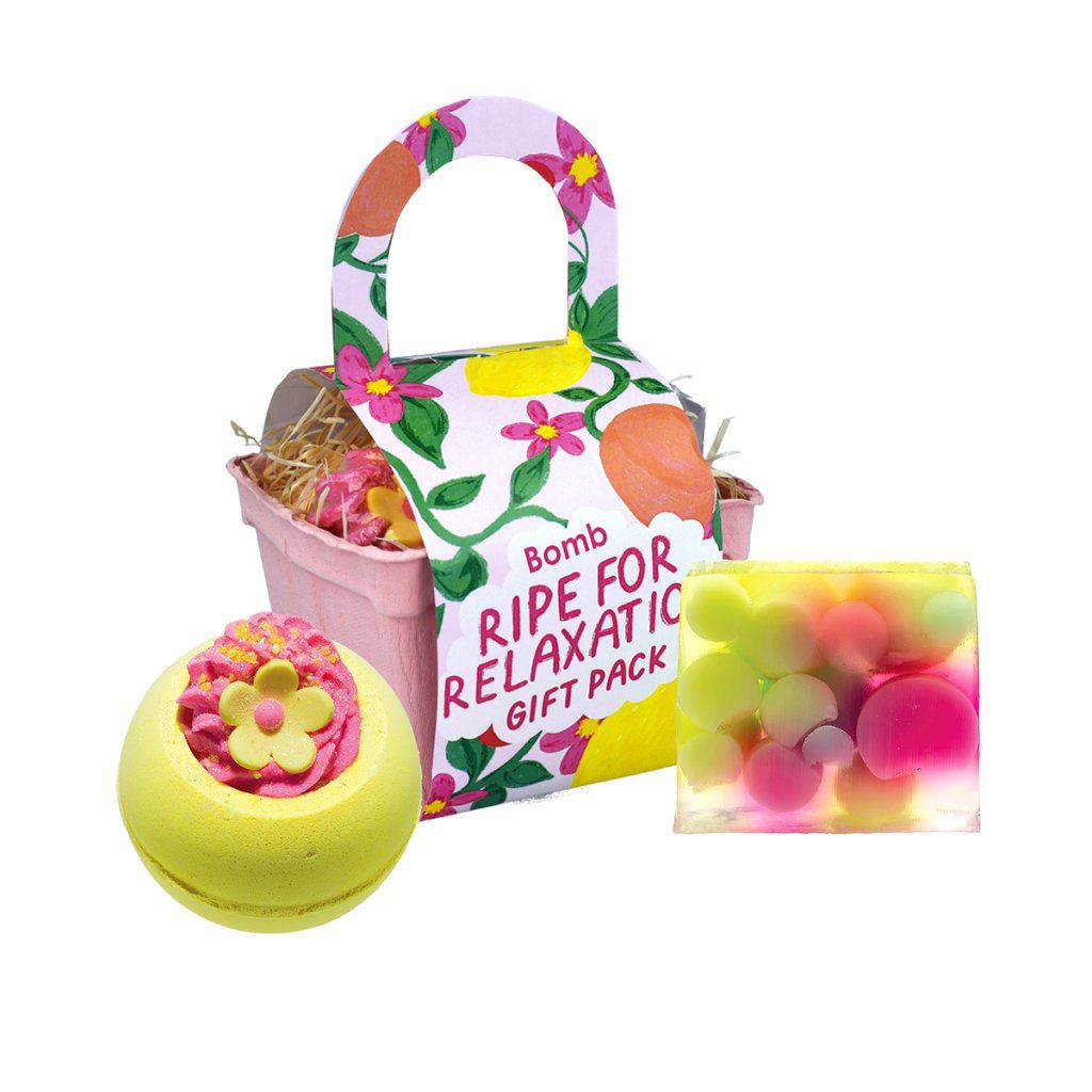 Bomb Cosmetics Ripe for Relaxation, Dárková sada tuhého mýdla a bomby do koupele, 2 ks