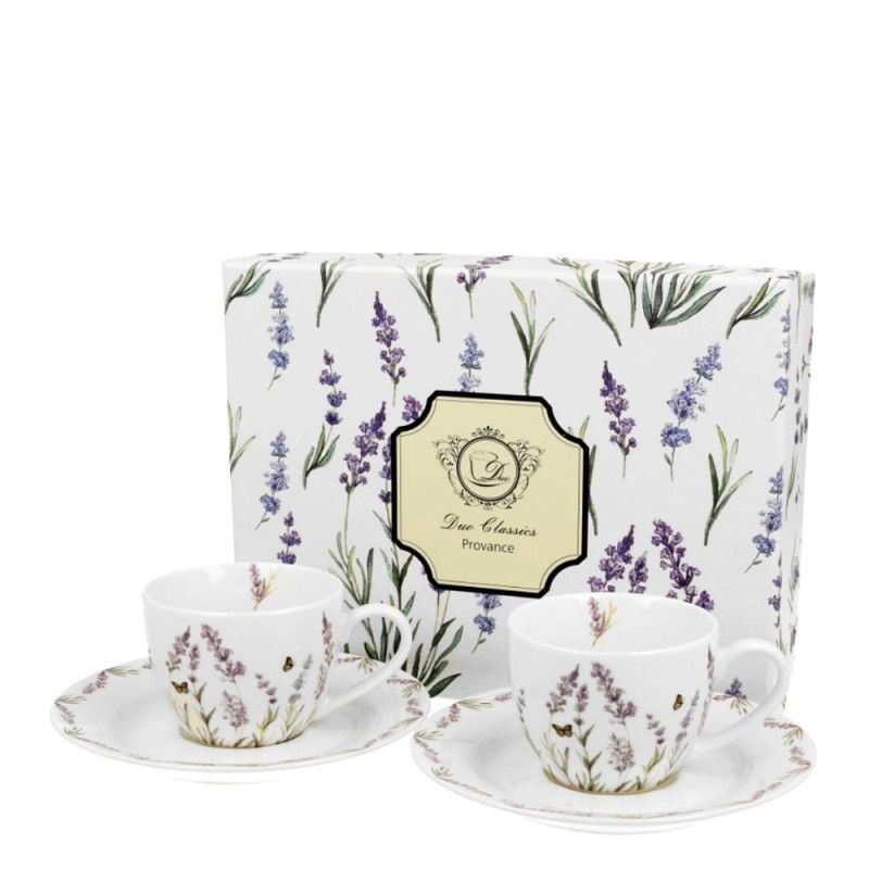 DUO porcelain Šálek s podšálkem na espresso - Provance - sada 2 ks