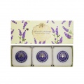 English Soap Company Anglická levandule, Sada tuhých mýdel, 3 × 100 g
