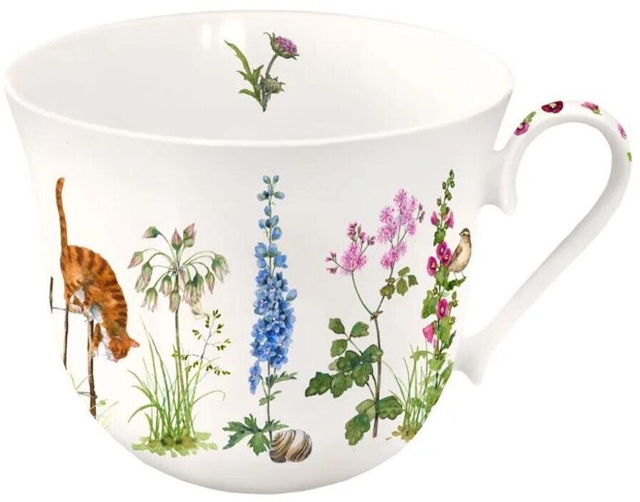 Grätz Verlag Porcelánový hrnek Hollyhocks; 0,4 l