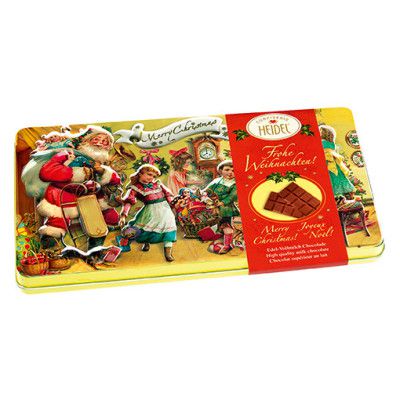 Heidel Nostalgie - dárková kovová krabička s mléčnou čokoládou 120g