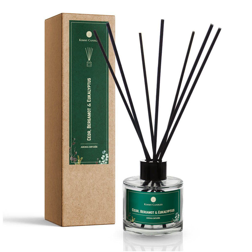 Kimmy Candles Aroma difuzér Cedr, Bergamot & Eukalyptus 100 ml