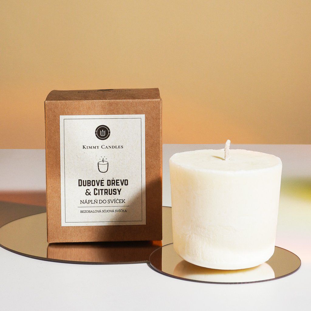 Kimmy Candles Náplň do svíček - Dubové dřevo & Citrusy 220 g