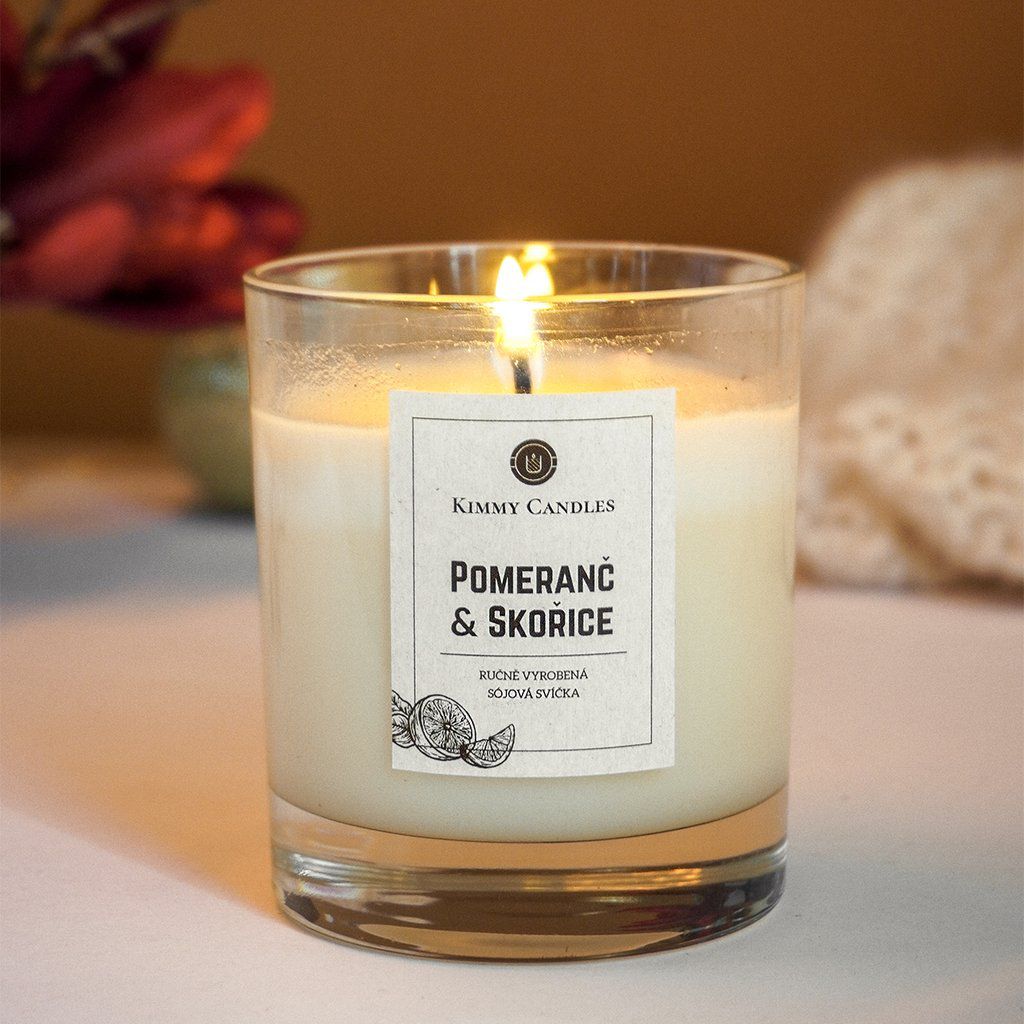 Kimmy Candles Sójová svíčka Pomeranč a skořice 220 g