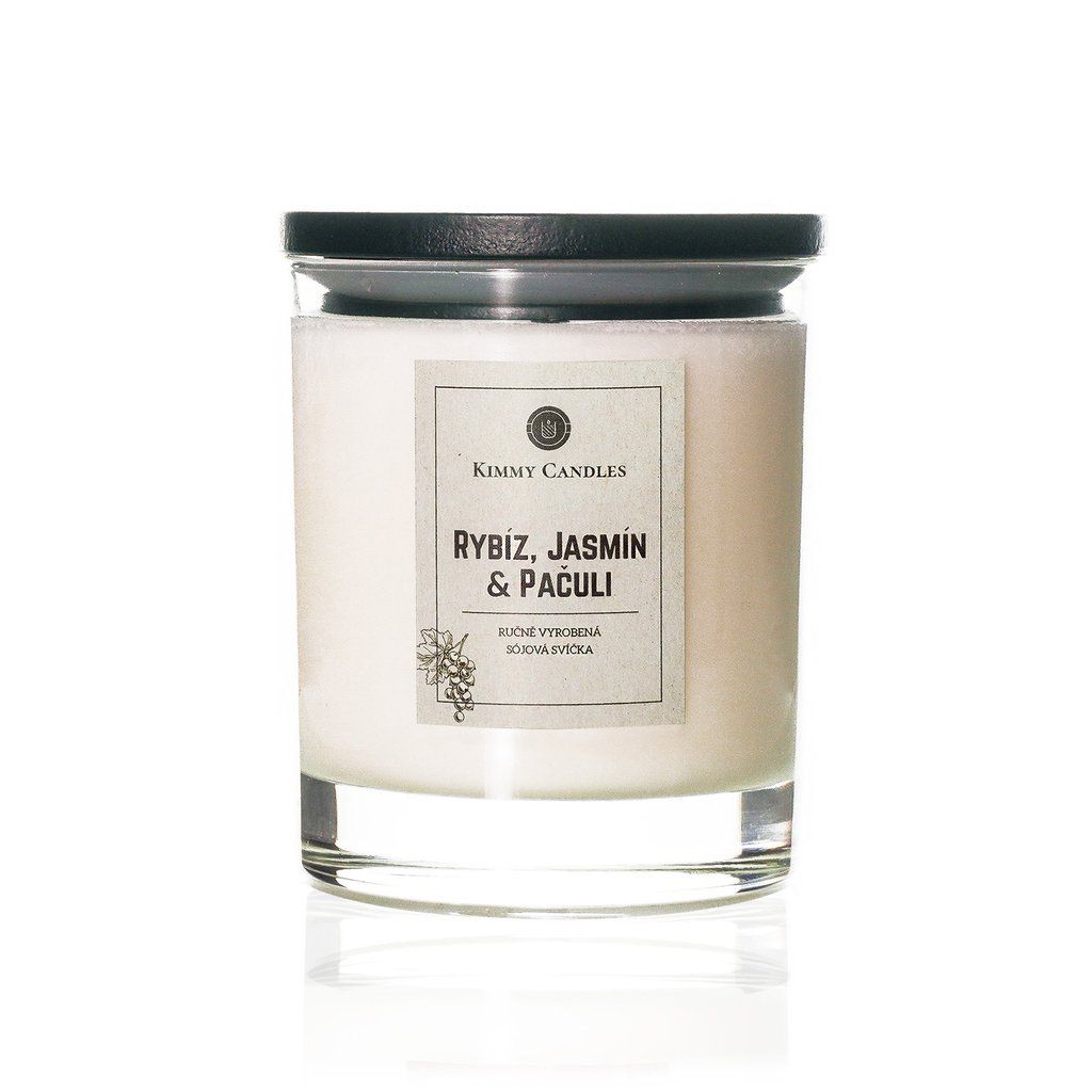 Kimmy Candles Sójová svíčka Rybíz, Jasmín & Pačuli 220 g