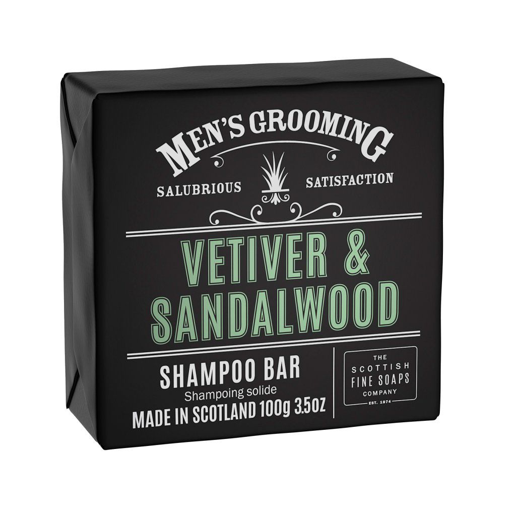 SCOTTISH FINE SOAPS PÁNSKÝ TUHÝ ŠAMPÓN - VETIVER A SANTALOVÉ DŘEVO, 100G Schottish Fine Soaps